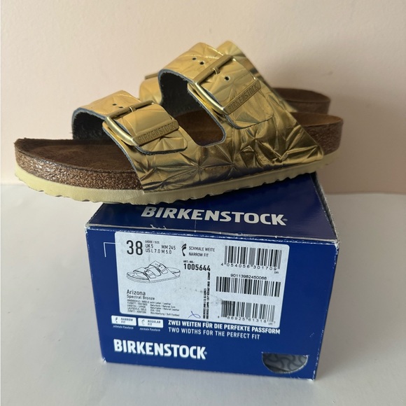 Birkenstock Arizona Leather Bronze Soft Footbed Sandal. Rare. Size: 7, 38 - Picture 6 of 13